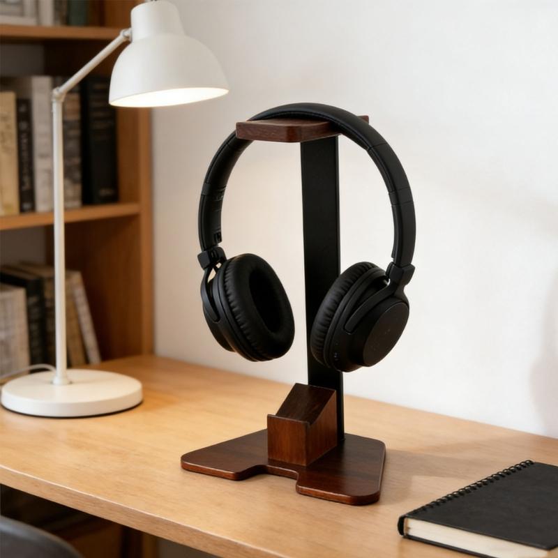 Solid Wood sound Device Stand With Holder For Gaming Gear Accommodates Multiple Systems And Professional Gamepads