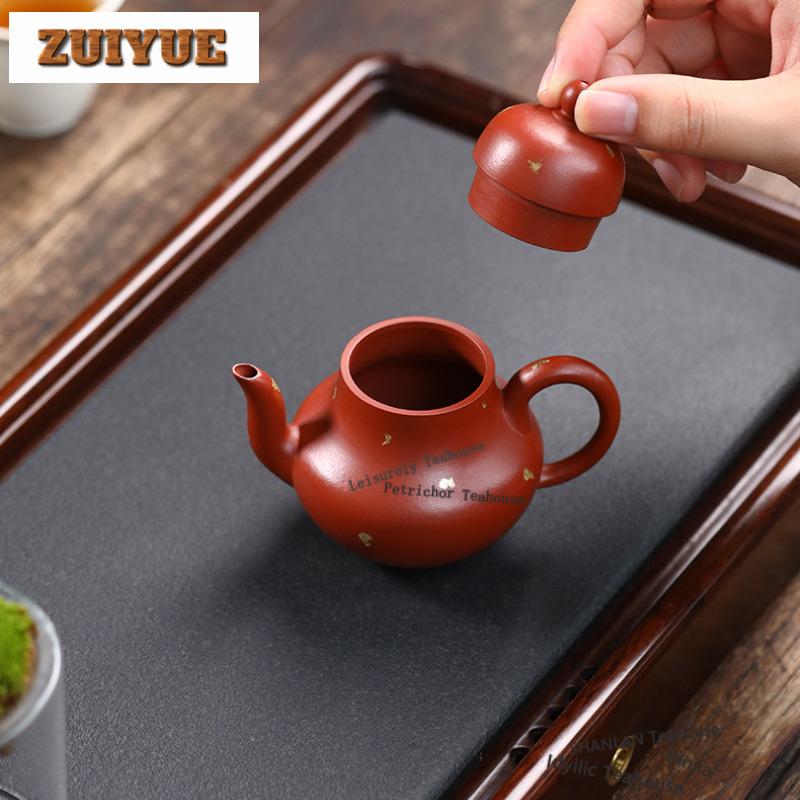 110ml Ancient Yixing Purple Clay Teapots Handmade Si Ting Pot Raw Ore Zhu Mud Tea Brewing Kettle Zisha Tea Set Collection Craft