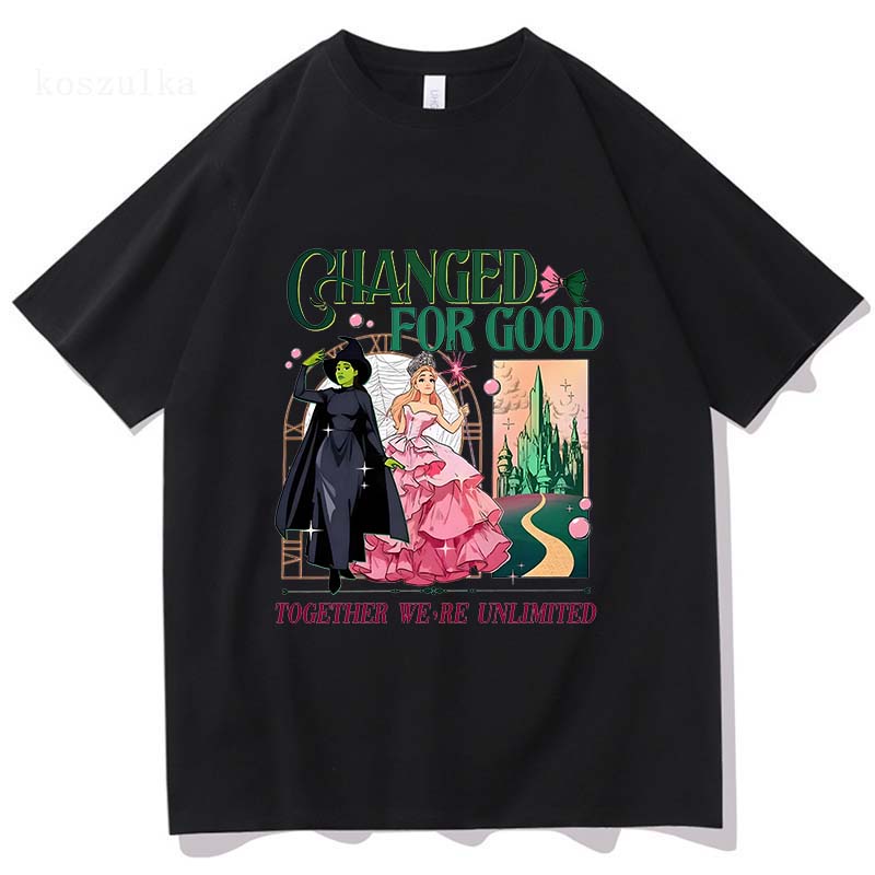 

Wicked for Good The Soundtrack Tshirts Cotton Short Sleeve Loose Women Tshirt Fashion Loose Unisex Streetwear Graphic T Shirt S