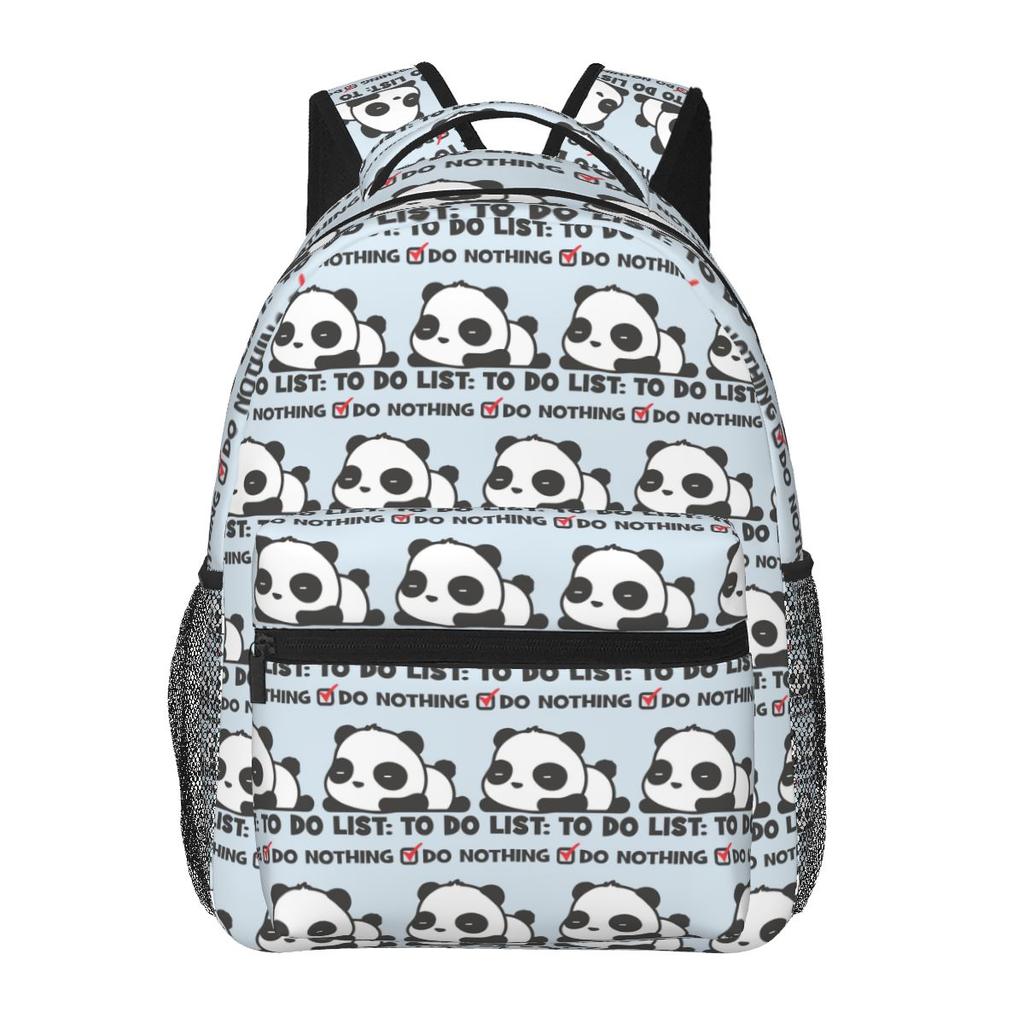 Fashion To Do List Do Nothing Panda Print Student Backpack School Bag Hiking Travel Daypack for Boys Girls Bookbag Shoulder Bags