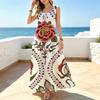 Women's Sleeveless Bohemian Maxi Dress Large Floral Print Lightweight Flowy Slimming Summer Casual Versatile Daily Outing Dress