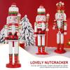 2Pcs Christmas New Year Gift Wooden Nutcracker Statue Handicraft Doll Nutcracker Soldier Puppet Candy Serie Home Decoration