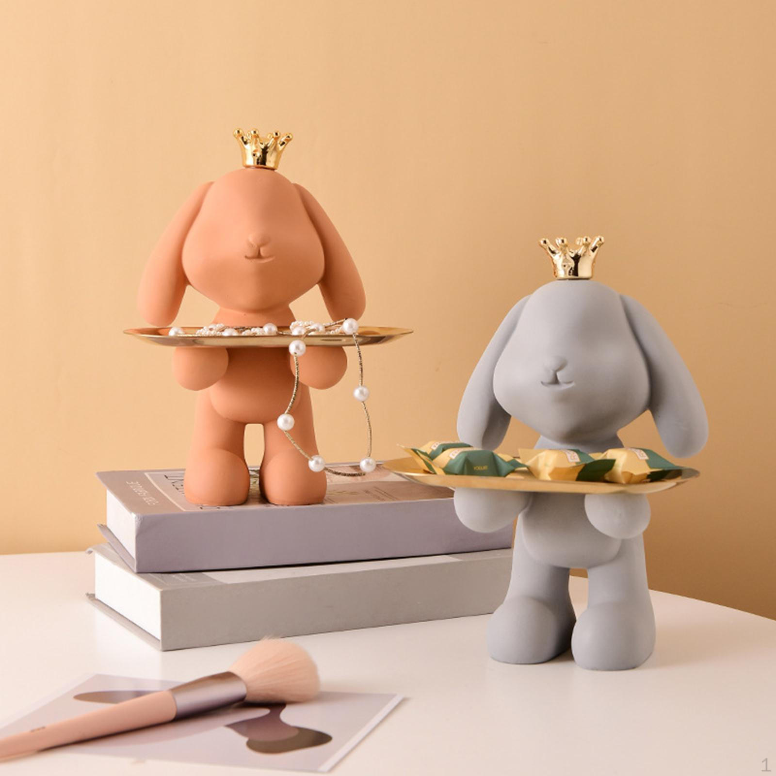 Rabbit Desktop Storage Organizer, Valet Tray, Bedroom Nightstand Dresser Office серый