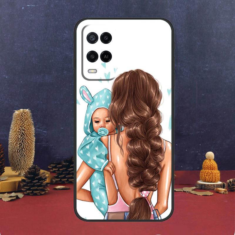 Fashion Super Mom Case For Oppo A16 A76 A96 A17 A57 A40 A60 A80 A98 A58 A78 A18 A38 A54 A74 A94 A15 A5 A6 Pro