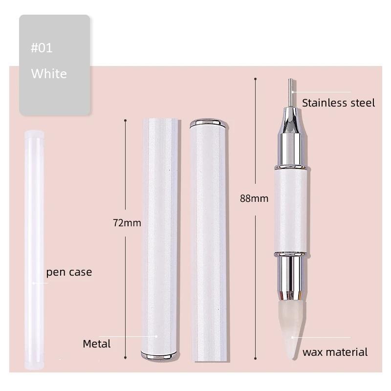 Dual-Ended Diamond Point Drill Pen Quality Crystal Pen Picking Up Rhinestones Gems Sticky Wax/Stainless Steel Pencil DIY Tools #