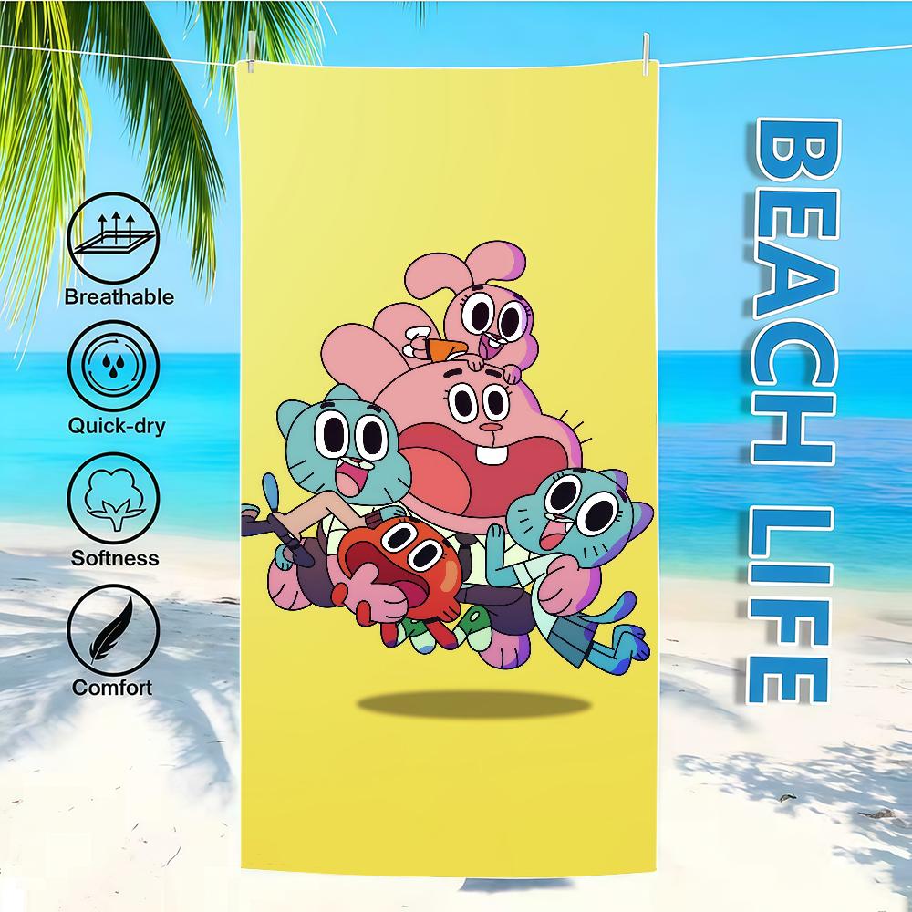 Das A-AmazingS W-WorldS Of G-GumballS Handtuch Bademantel Strand Schnelltrocknend Leicht Tragbar Camping Schwimmbad Reisen