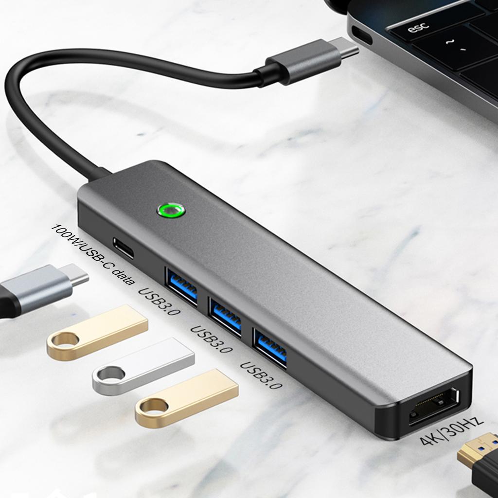 5 In 1 TYPE-C USB3.0 HDMI PD100W Interface Hub Adapter Dock for MacBook iPad Pro