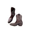 Genuine Leather~ Jiaoyu Piled Boots Women's 2025 Summer New Western Cowboy Boots Retro Knight Pointed Embroidered Short Boots