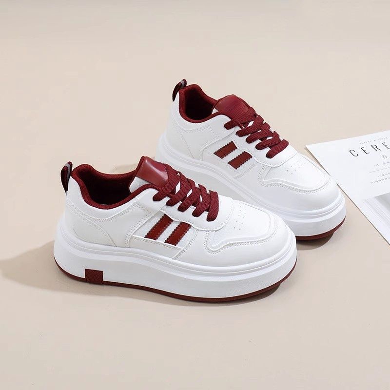 

Little white shoes women s autumn and winter thick baseplate shoes new high-end versatile heightening velvet casual shoes 40 красный