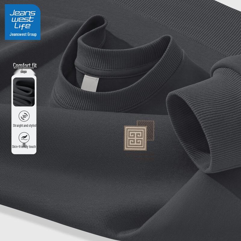 JEANSWEST LIFE Men's 2025 Knit Pattern Crewneck Sweatshirt