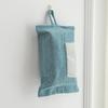 Elegant Fabric Tissue Box Cover with Hanging Rope Wall Mounted Napkin Dispenser Paper Towel Holder for Home and Office