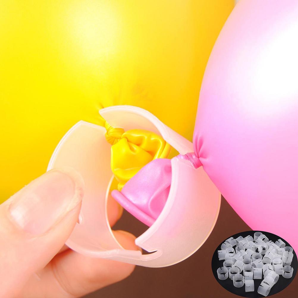 120Pcs Plastic Balloon Arch Connectors Secure Clip Ring Buckle 4-Balloon Joint Easy Slide Display Pole Setup Balloon Buckle