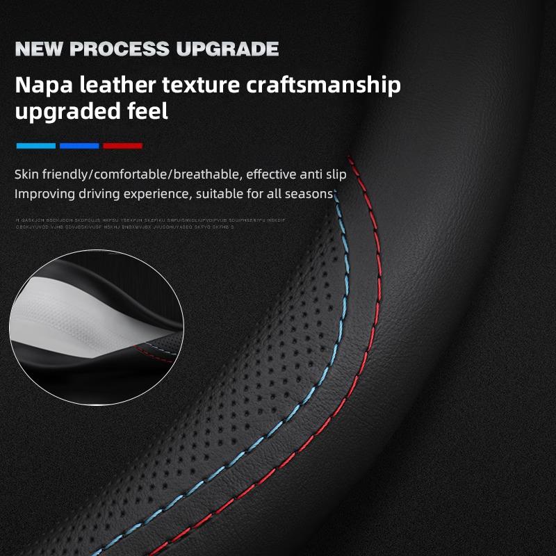 38cm Car Anti-slip Embossed PU Leather Steering Wheel Cover For Mitsubishi Eclipse Lancer Outlander Pajero ASX Colt I200 Ex Star