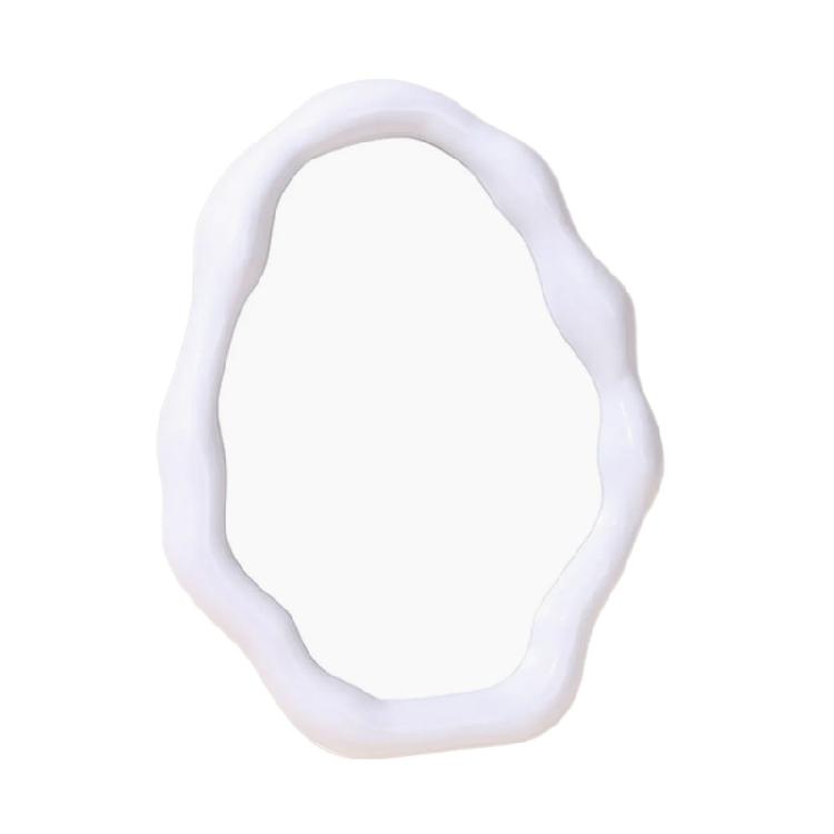Artistic Cloud Shape Makeup Mirror for Desk and Tabletop Vanity Mirror with Adjustable Brackets Aesthetic Mirror Decors