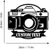 Arte de Pared de Metal Cámara Fotógrafo Letrero con Nombre Decoración Personalizada para el Hogar Regalo para Amantes de la Fotografía