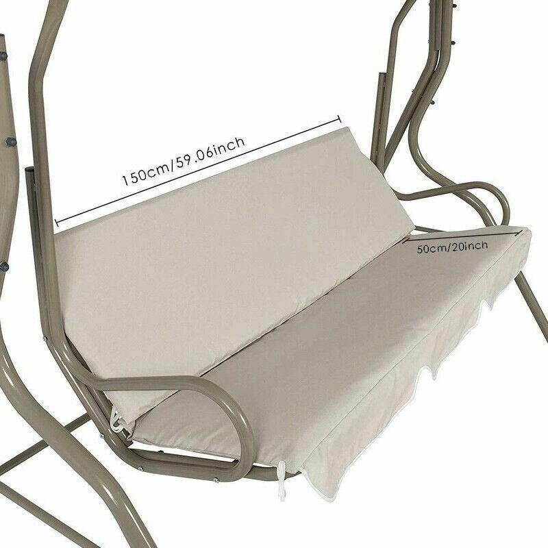 2025 New Replacement Swing Seat Canopy Cover Set Garden Chair Hammock Cushion 3 Seater Canopy Chair Cover (Frame Not Included)