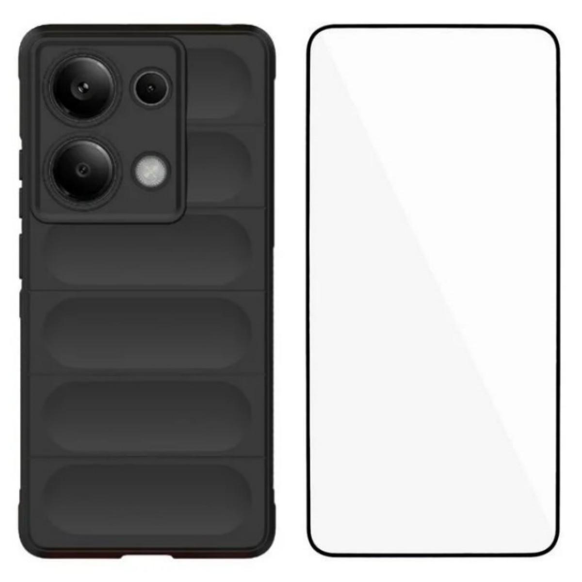 

For Xiaomi Redmi Note 14S 4G TPU Case WANLONFENG HD Series Anti Slip Phone Cover with Tempered Glass A