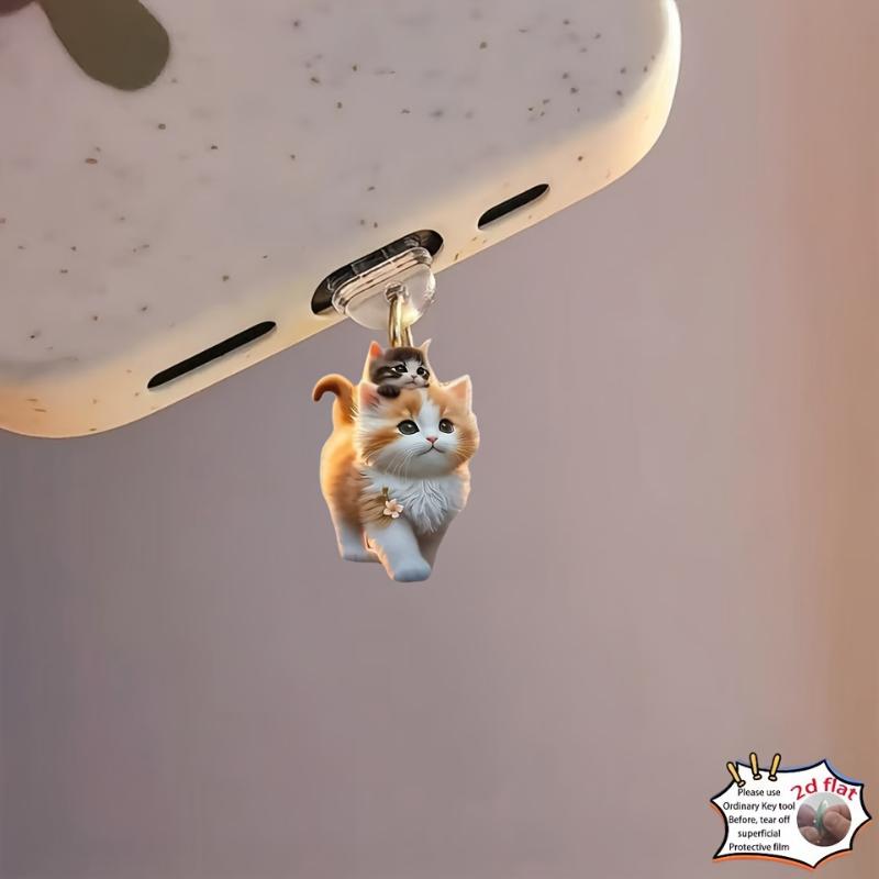 

2 шт. Аксессуары для DIY для телефона Интерфейс Type-C Заглушка от пыли Подвесное украшение 2D Плоский акрил Ангел Фея Кот Заглушка от пыли для телефона