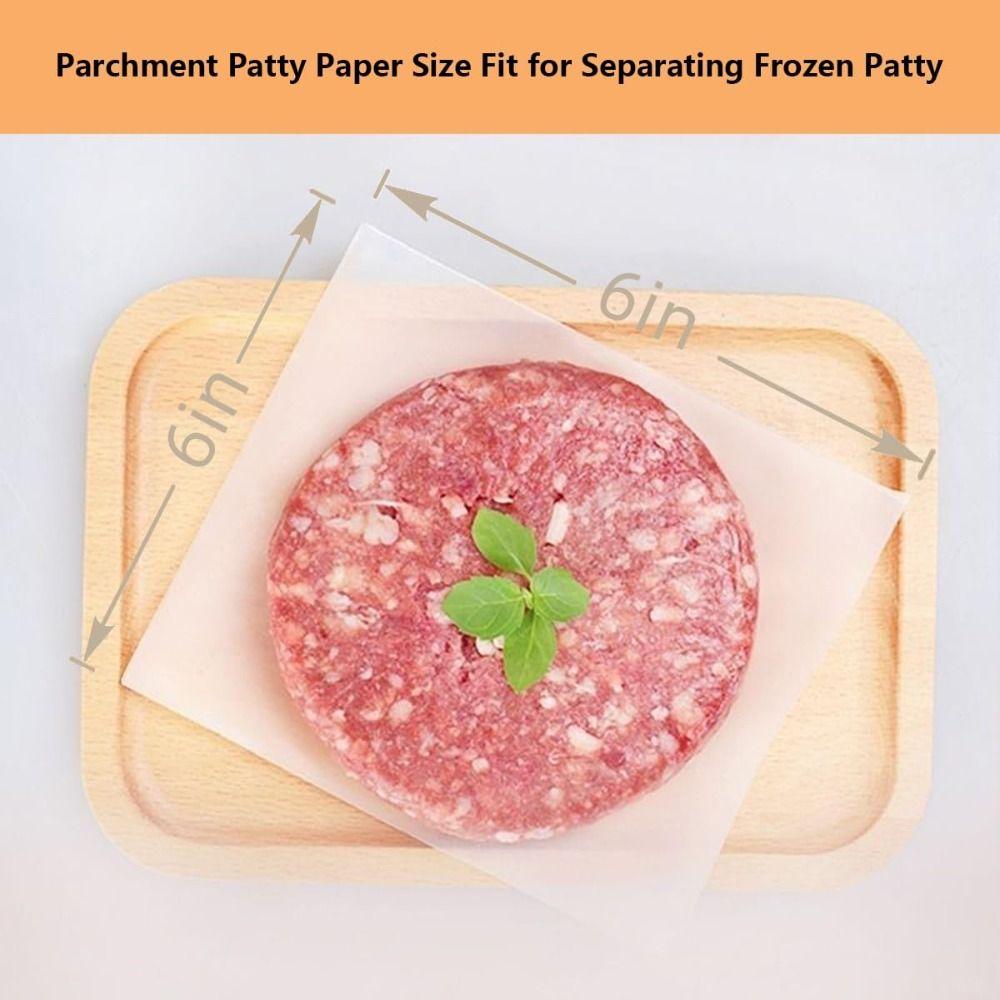 200Pcs Disposable Parchment Papers Non Stick Wax Paper Sheets Hamburger Patty Paper Cookies