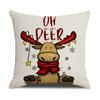 New Christmas Pillow Cover Hand-painted Cartoon Pattern Printed Cushion Holiday Decoration Cushion Home