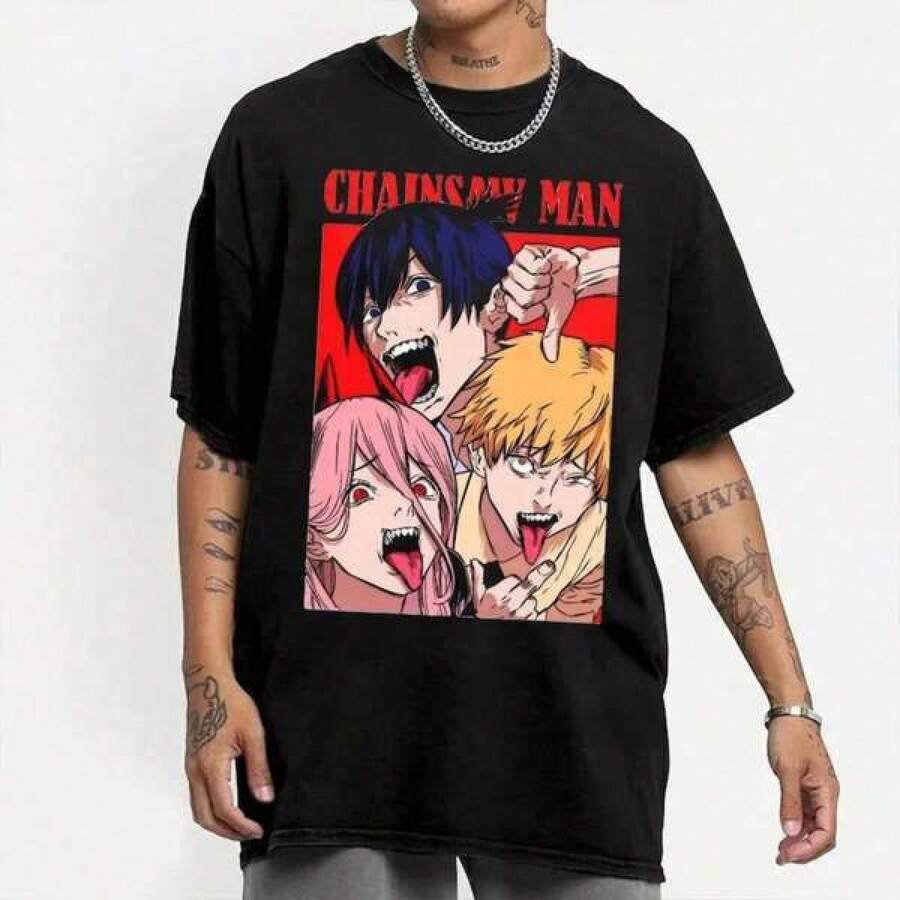 180g Pure Cotton T-Shirt Aki Hayakawa Chainsaw Devil T-Shirt,Short Sleeved Single-Sided Printed T S разноцветный