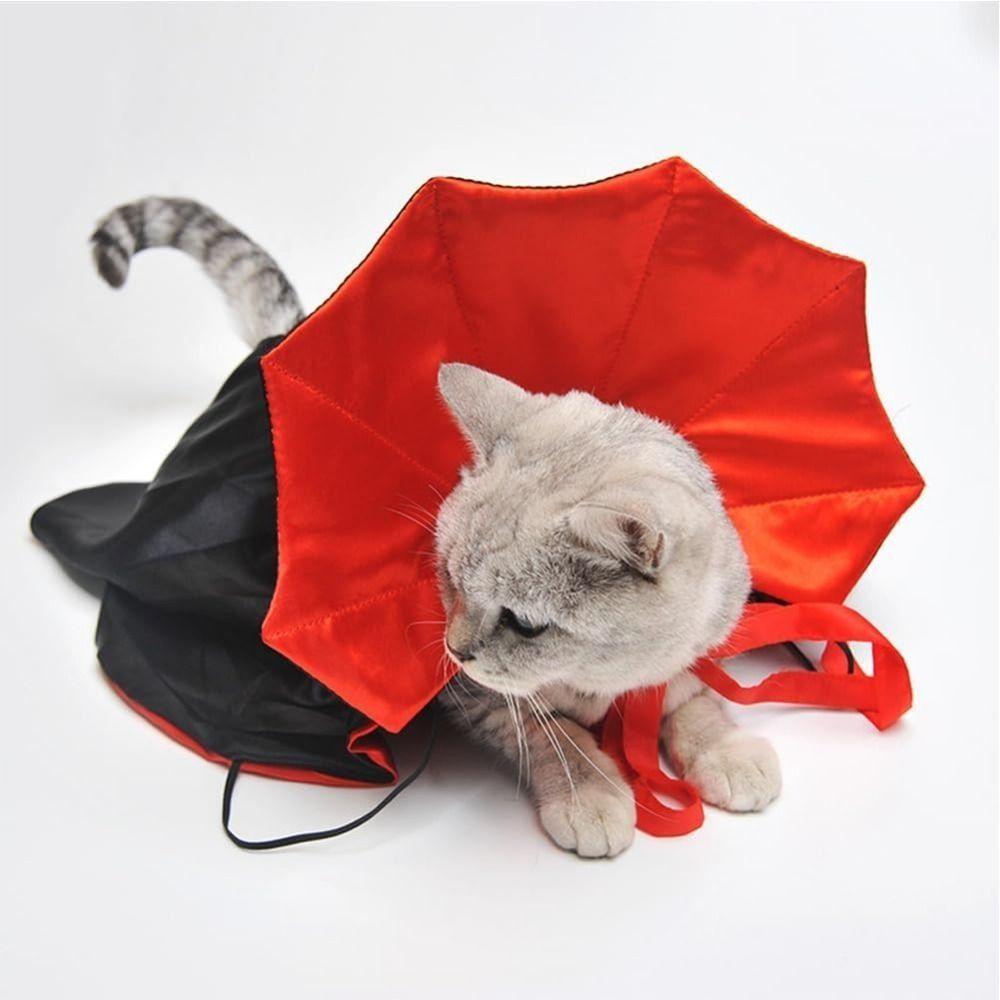 Stand-Collar Halloween Pet Cape Adjustable Dogs Wizard Outfit Cool Pet Cosplay Costume Puppy