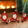 Yousheng Santa Claus Yoga Glass Ornament Desktop Art Figurine Healthy Humorous Holiday Decor Glass Art Ornament