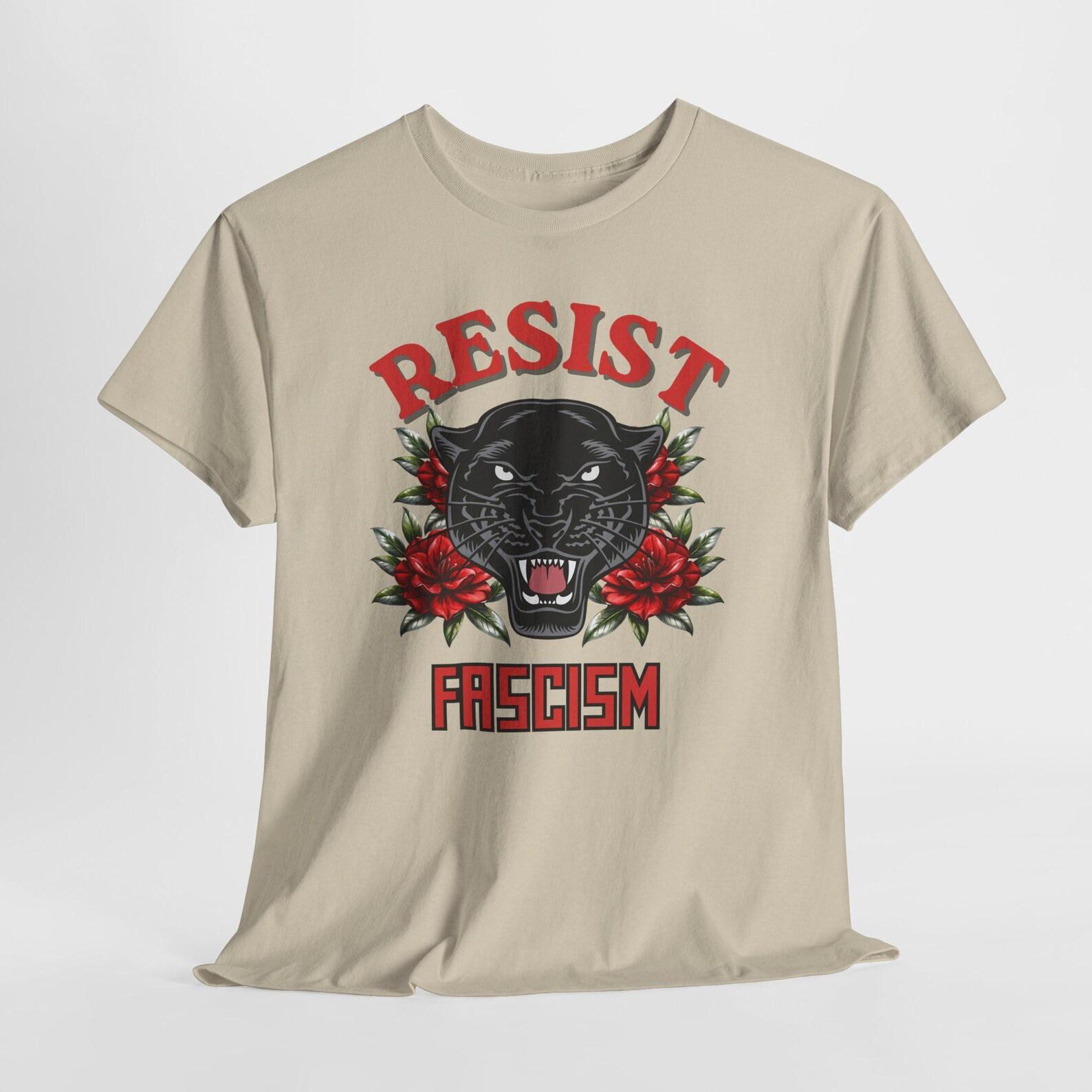 Resist Fascism Panther Tee | Political Statement Shirt 2XL