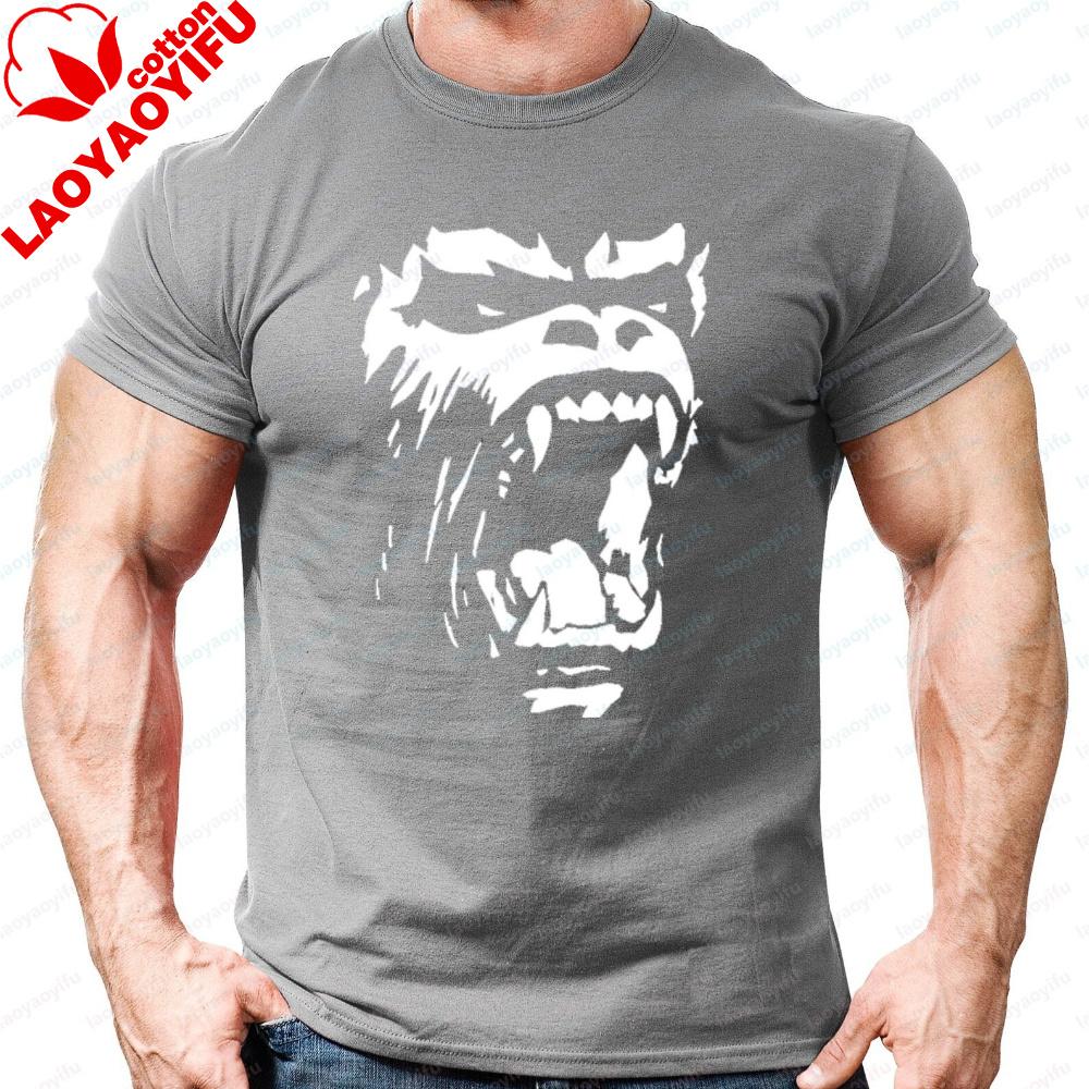 Gorilla Roar Gym Fit Tshirt Unisexs Gym Clothing Workout Training Bodybuilding Top Exercise Health Fitness Bench Squat Lift Gift
