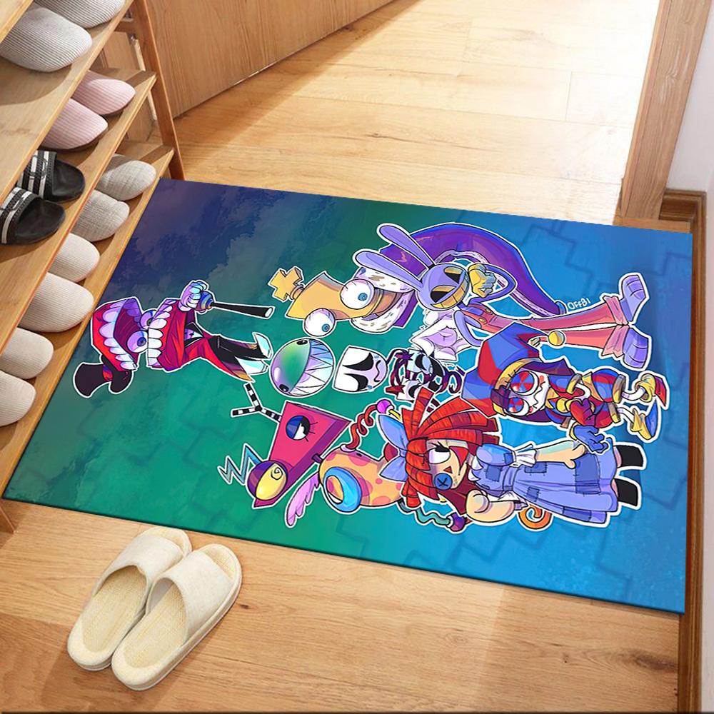 Digital Circus Floor Rug Office Rug Design for Playrooms Game Room Balcony Foyer Anti-slip Rug Decorate Offices Perfect Gift for Friends & Family