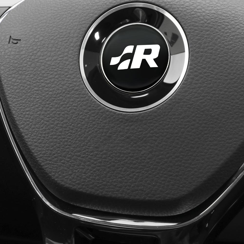 45mm/50mm Car Aluminum Badge Steering Wheel Logo Trim Sticker For Volkswagen VW R Line GTI Golf 5 7 Tiguan Caddy Passat b6 Polo VP9