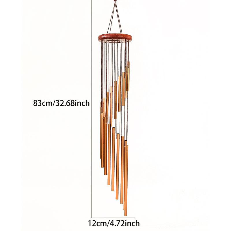 

18-трубчатая музыкальная подвеска для барбекю из цельного дерева и алюминия, вращающаяся, украшение для дома, подарок