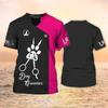 Tricou cu Imprimare 3D pentru Coafori de Câini, Imprimeu Amuzant cu Citat despre Îngrijirea Animalelor de Companie, Tricouri Grafice Unisex, Negru Portocaliu, Stil Șorț, Gât Rotund, Mânecă Scurtă