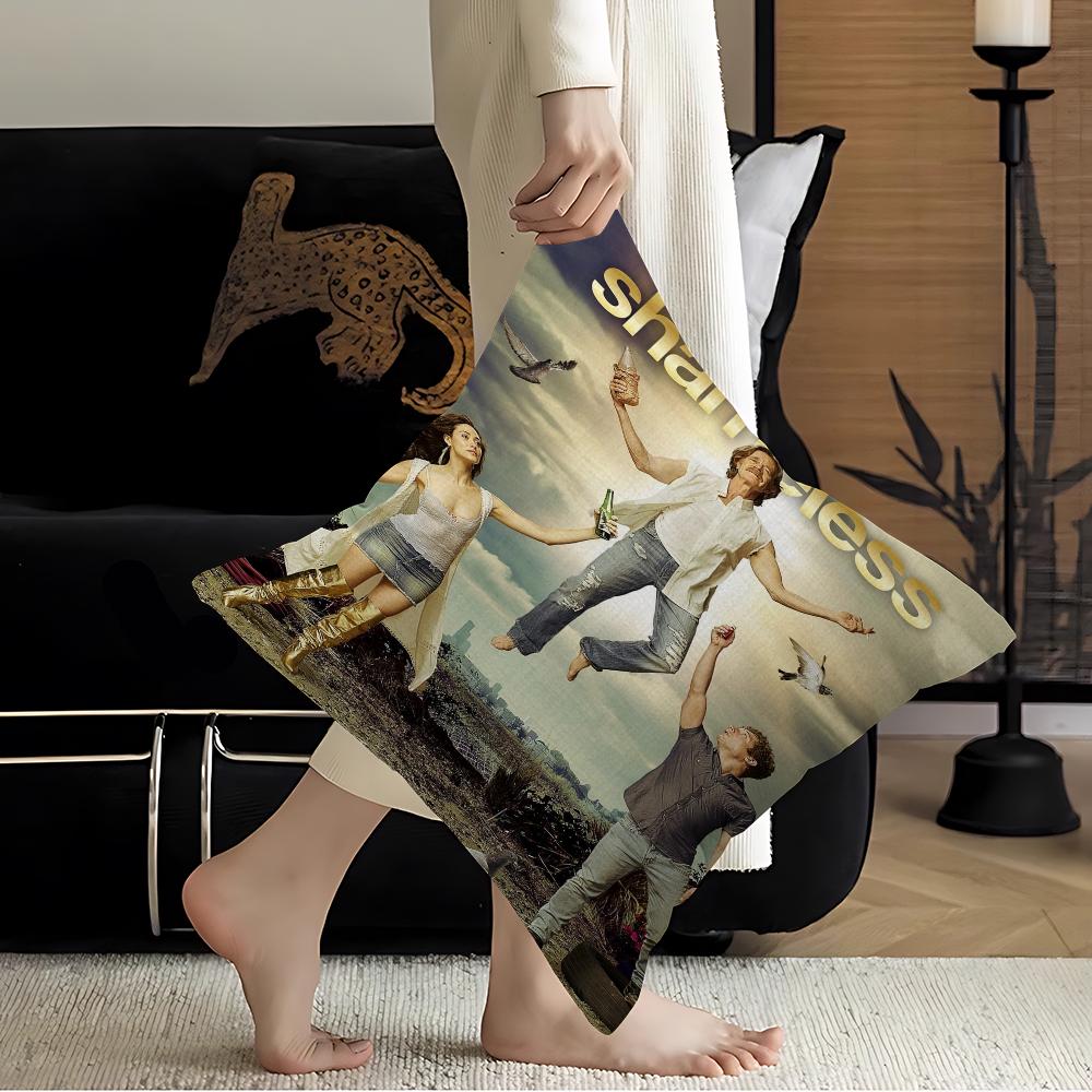 Shameless Hot TV Pillow Covers Cartoon Sofa Decorative Home Double-sided Printing Short Plush Cute Cushion Cover