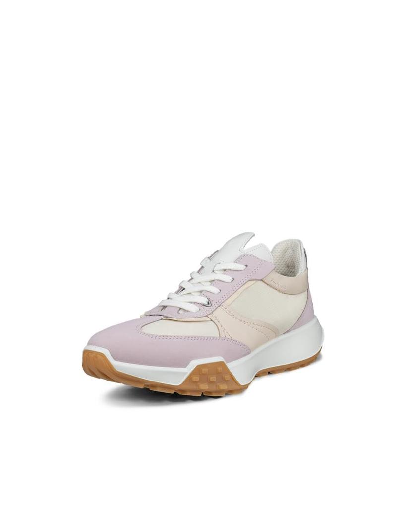 ECCO Women's Retro Leather Casual Sneaker Boots, 24.0 cm, 3E, Available in Violet Ice/Limestone/Limestone/White