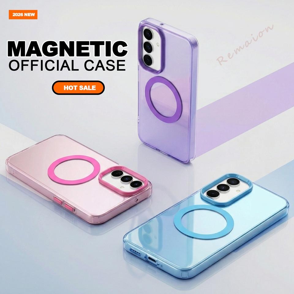 Cute Magnetic Phone Case for Samsung Galaxy S26 S23 S24 S2 FE Ultra A6 A36 A37 A7 A16 A17 A07 Clear Protector Cover