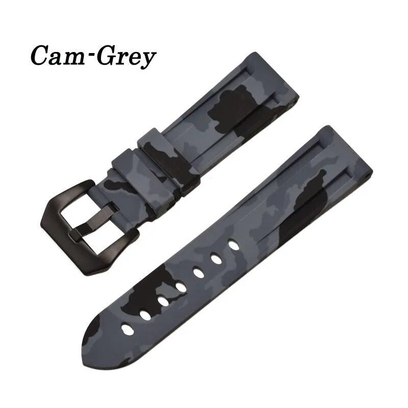 Universal 20mm 22mm 24mm 26mm Silikon Armband Camouflage Gummi Armband Sport Ersatz Uhr Band für männer Handgelenk Band