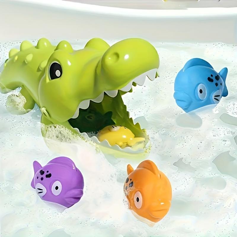 Nteractive Crocodile Bath Toy for Kids, Educational Water Playset, Durable Plastic, Fun Feeding Action, for Ages 0-3