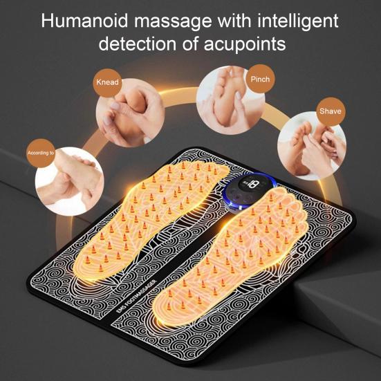 Foot Massage Pad with Remote Control Multiple Modes Foot Massager for Leg Muscle Relief Portable USB Rechargeable Smart Foot