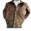 Men's Brown Genuine Suede Soft Leather Jacket, Men Brown Suede Leather Jacket, Trucker Cafe Racer Jacket, Western Style Cowboy, Gift For Him