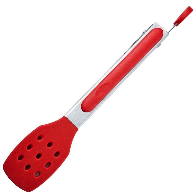 In Stock Silica Gel Food Clip Thickened Stainless Steel Food Tong Outdoor BBQ Clamp Buffet Bread Steak Barbecue Clip