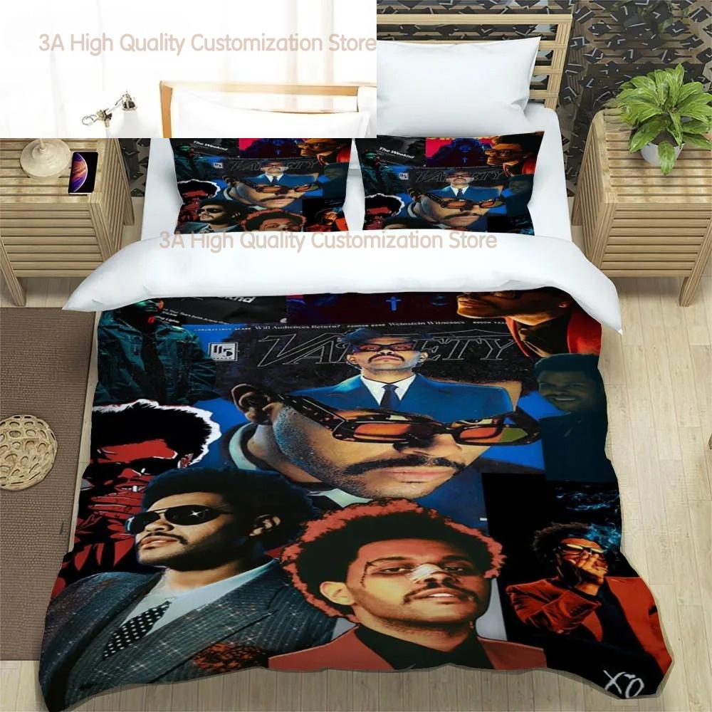 Juegos de Cama Estampados del Cantante The Weeknd Exquisito Juego de Ropa de Cama Funda Nórdica Juego de Colcha Juego de Cama Lujoso Regalo de Cumpleaños