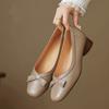Chaussures françaises en cuir souple à bout carré, semelle souple, ouverture peu profonde, nouvelle collection printemps-été, chaussures à enfiler, chaussures à petit talon