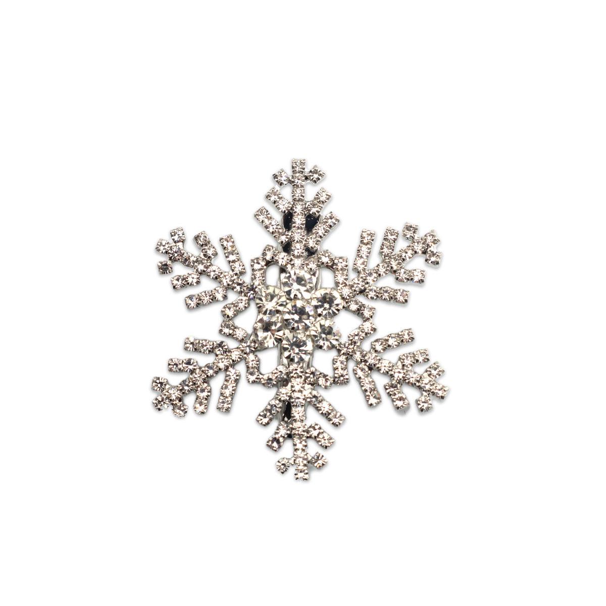 

Зимняя заколка для волос со стразами в виде снежинки - Без повреждений, свежая и милая для вечеринок и Рождества серебряный