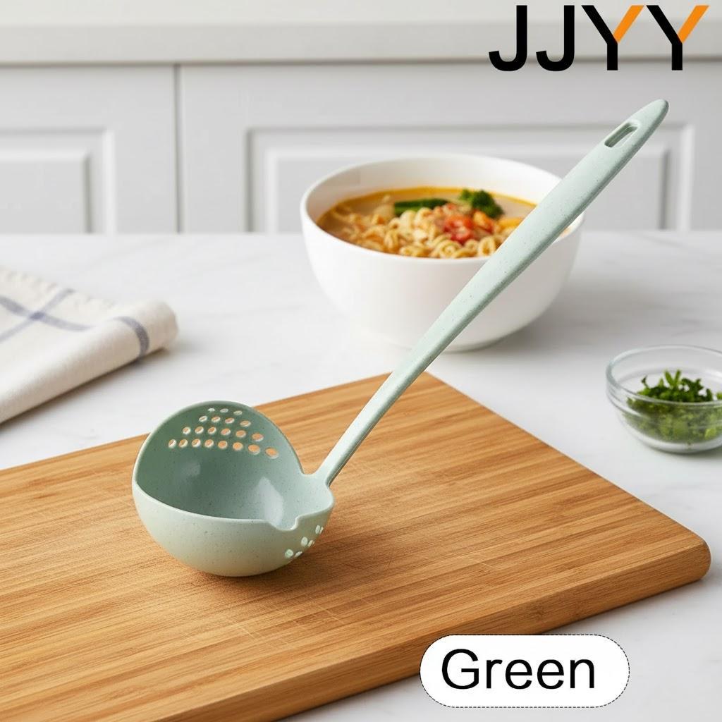 2 in 1 Long Handle Soup Spoon Strainer Home Cooking Colander Kitchen Ladle Dual Use Tableware