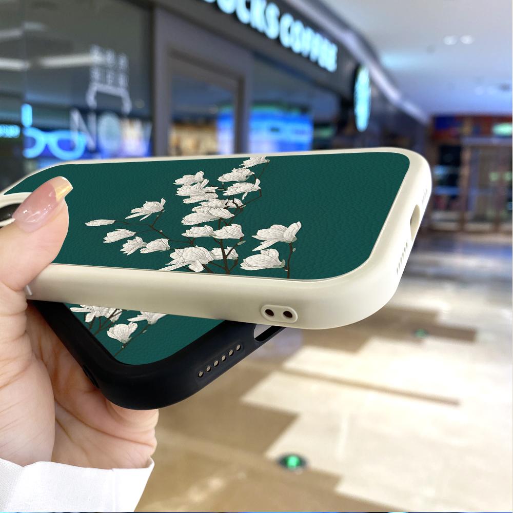 Slank Hudfølelse Tegneserie Blomster Tulipaner Myk Silikon PU Lærdeksel Telefondeksel for Samsung Xiaomi Poco Redmi