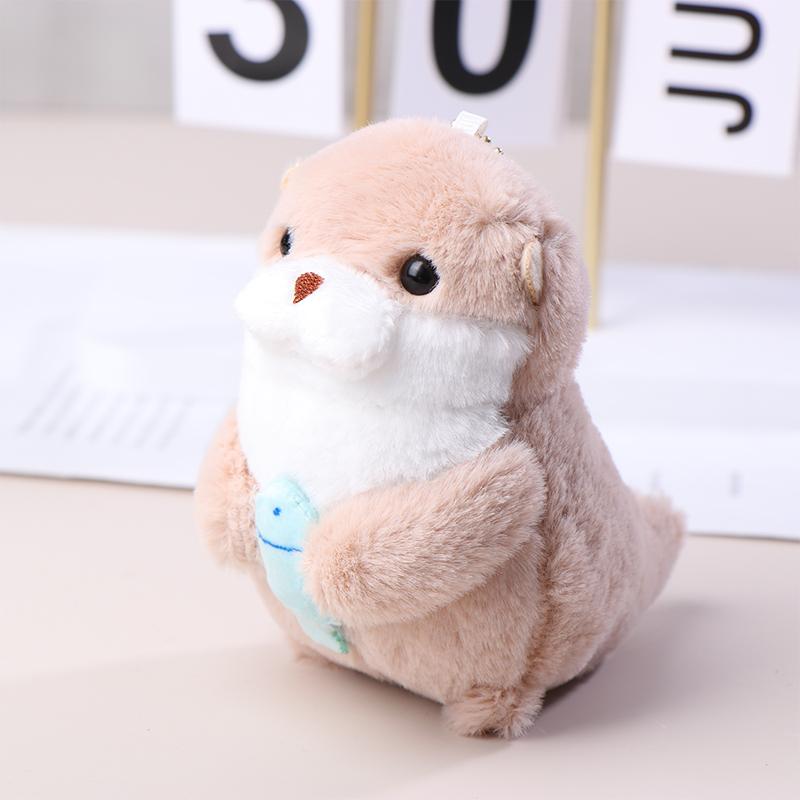 Cute Otters Plush Pendant Keychain Backpack Keyrings Pendant For Kid Boy Girl Women Men Hanging Doll Pendant Pp Cotton