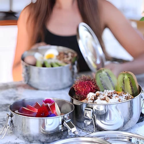 Stainless Steel Bento Box, Food Storage Container, 650ml/1000ml/1600ml, Kimchi Storage Container, Odor Prevention, Sealing Ring, Airtight, Can be Used