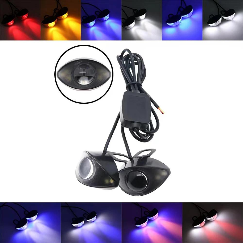 2PCS Motorcycle Rearview Mirror LED Eagle Lights Electric Bike Turn Signal Brake Light Headlight Strobe Light Universal