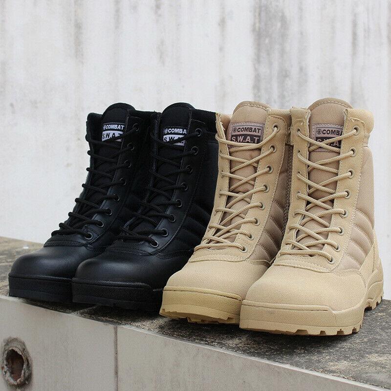 Comfortable Shock Absorbing Men's Military Combat Boots With Durable Rubber Sole